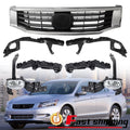 For Honda Accord 2008-2010 Front Bumper Upper Grille Fog light Kit &Bracket 7PCS