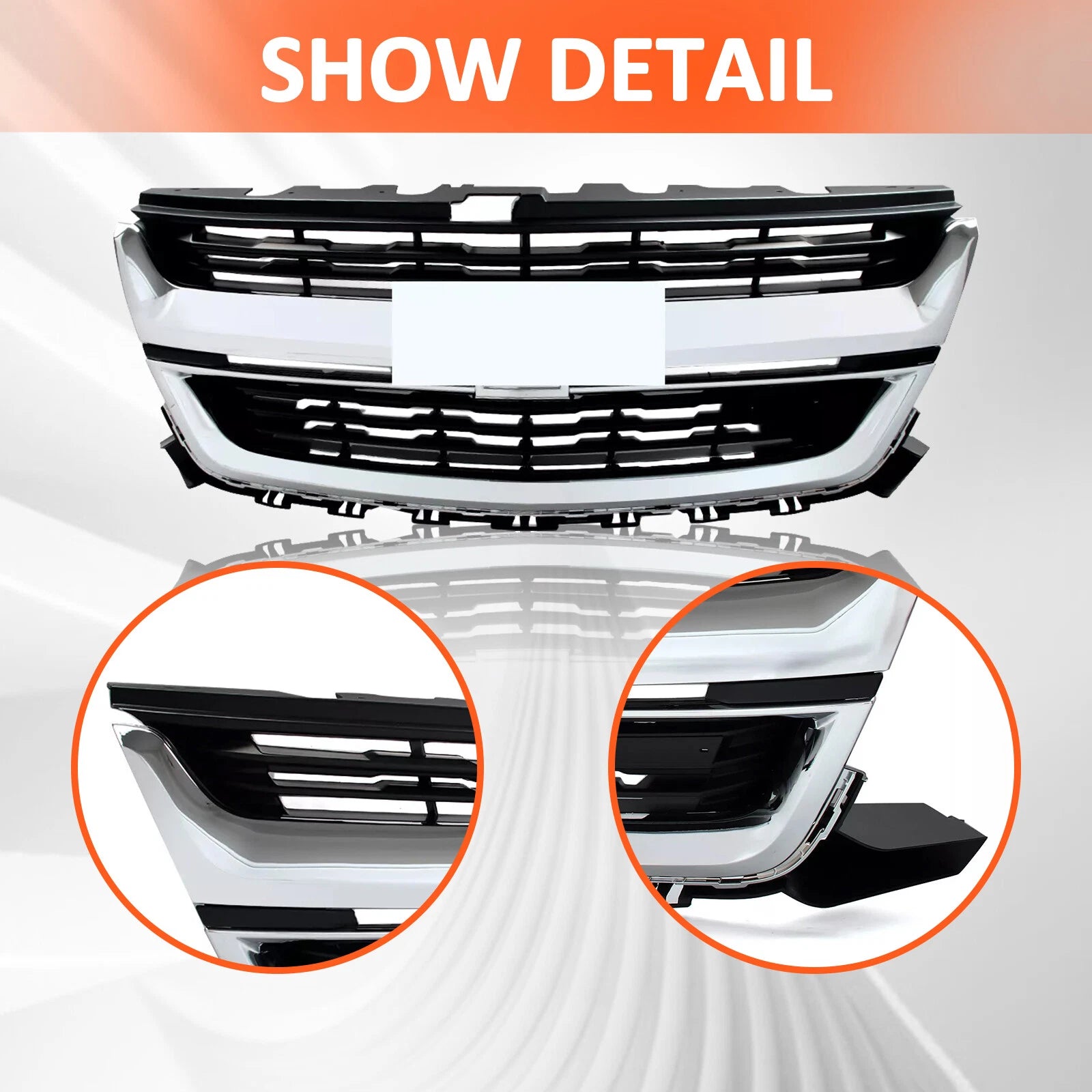 For 2015-2020 Chevrolet Colorado Front Upper Grille Grill W/Chrome Trim 84408363