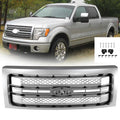 For Ford F-150 F150 2009-2013 2014 Platinum Brushed Stain Aluminum Front Grille