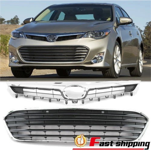 Front Bumper Upper&Lower Grille Chrome Grill Fit 2013 2014 2015 Toyota Avalon