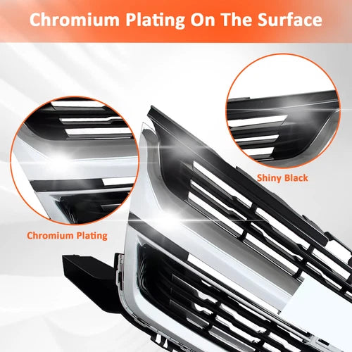 For 2015-2020 Chevrolet Colorado Front Upper Grille Grill W/Chrome Trim 84408363