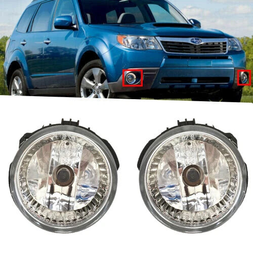 Fits 2009-2013 Subaru Forester Clear Lens Fog Lights Front Bumper Lamps Pair