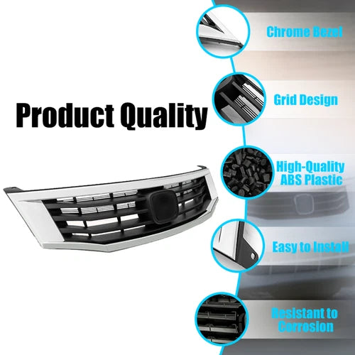 For Honda Accord 2008-2010 Front Bumper Upper Grille Fog light Kit &Bracket 7PCS