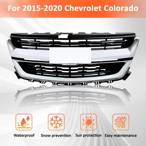 For 2015-2020 Chevrolet Colorado Front Upper Grille Grill W/Chrome Trim 84408363