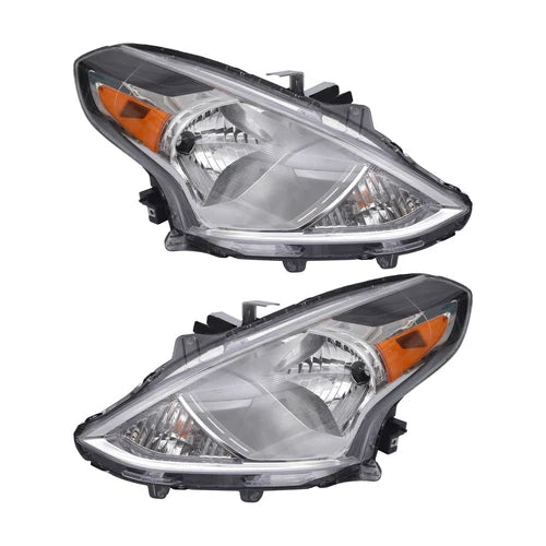2015–2019 Nissan Versa Sedan Halogen Headlight Assembly Pair